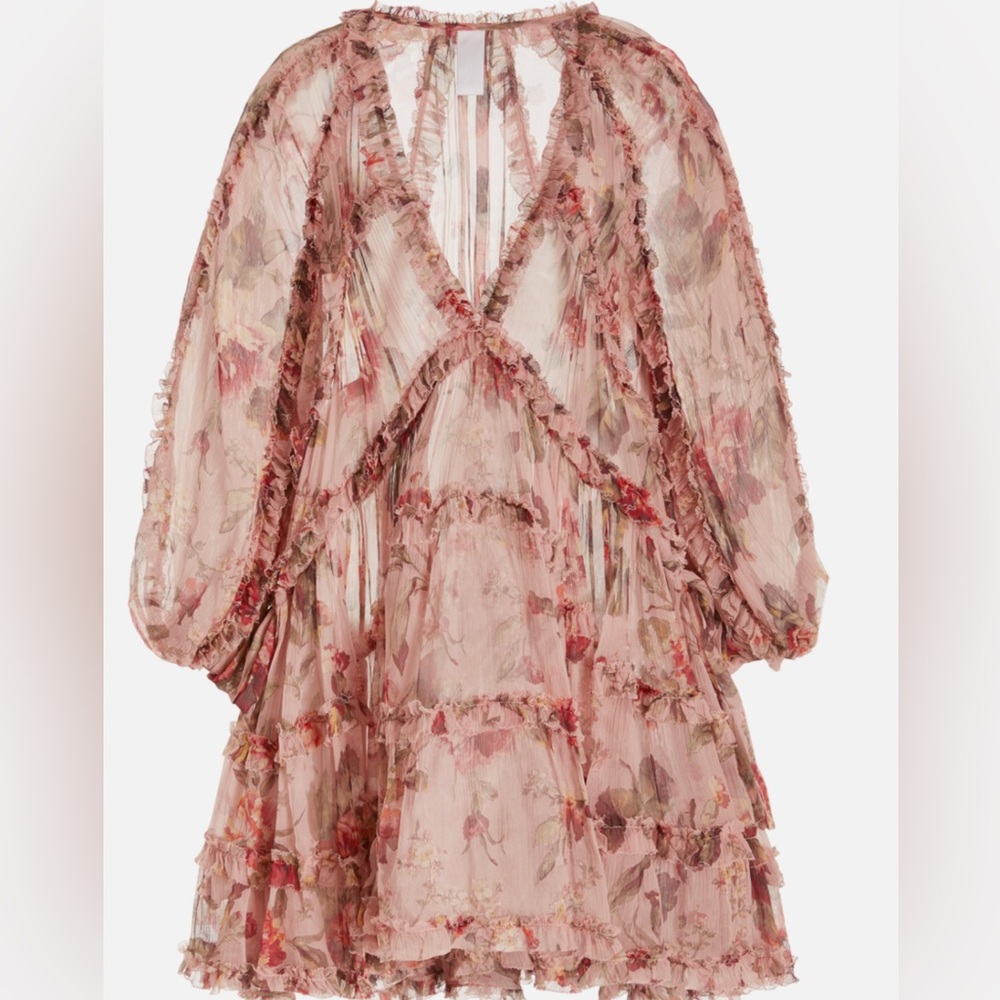 Zimmermann Floral Blush Mini Dress - Picture 3 of 7
